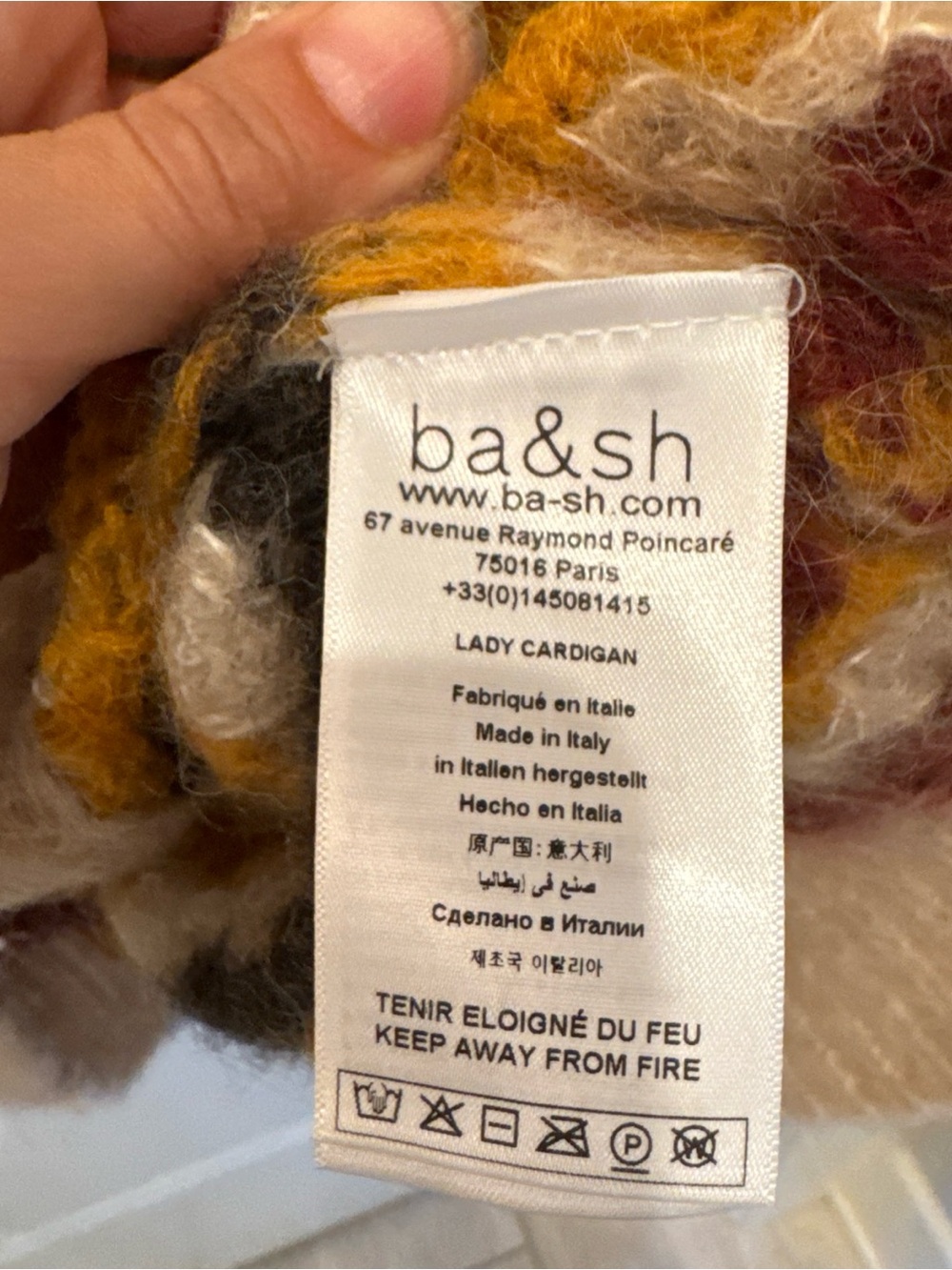 ba&sh Walt Multicolor Geometric Knit Cardigan Sweater Size 2 aplaca blend - Picture 6 of 15